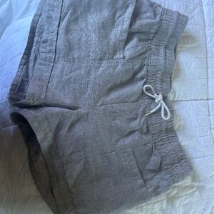 Athleta light grey linen shorts